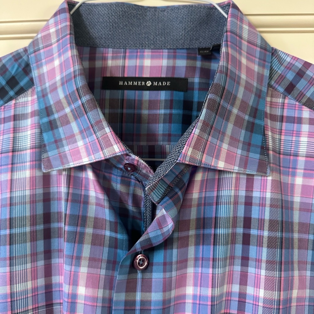 Hammer Made Plaid Slim Fit Dress Shirt